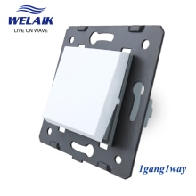 WELAIK EU Light Wall-Switch-DIY Parts-Push-Button 1Gang-1Way Without Crystal-Glass-Panel 220V 5A 45*45mm A711W