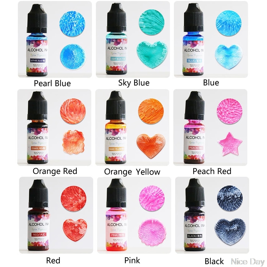 24 Kleuren 10 Ml Art Inkt Alcohol Hars Pigment Kit Vloeibare Hars Kleurstof Dye Inkt Diffusie Uv Epoxyhars Ju09 20