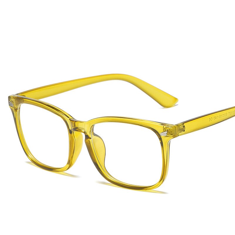 Anti blau licht brille gläser quadrat Computer brille schlicht gläser voll rahmen gläser für männer und frauen strahlung schutz: Gelb
