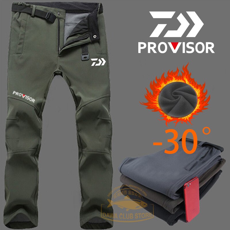 Daiwa Waterdichte Vissen Broek Winter Mannen Outdoor Ski Sport Warme Fleece Dawa Vissen Broek Ademend Thermische Broek: Photo Color3 / M