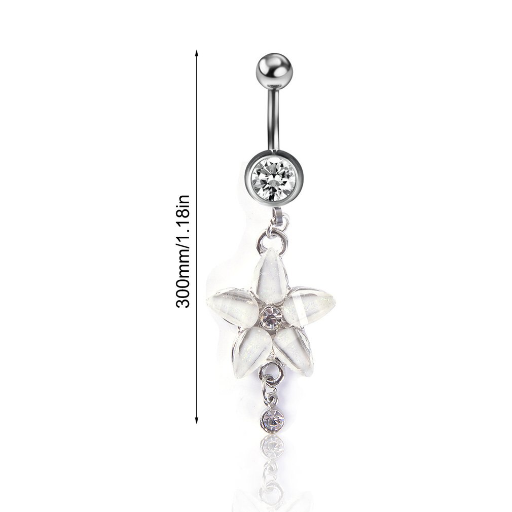 Edelstahl Bauchnabel Ringe für Frauen Mädchen Nabel Ringe Kristall Blume Nabel Bauchnabel Ring