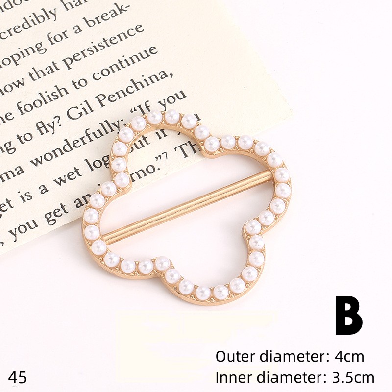 Anneau en métal bouton de taille écharpe bouton ourlet d'angle taille broches nouées femmes T-shirt boucle fixe fille décor accessoires: TRANSPARENT