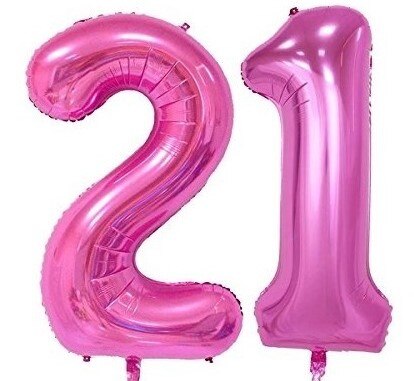 Roze Nummer Ballonnen Lot Van Twee Ballonnen 1 En 2 40 Inches 100 Cm Verjaardag 12 Of 21. Giant Ballonnen Opblazen Met Lucht Of Helium