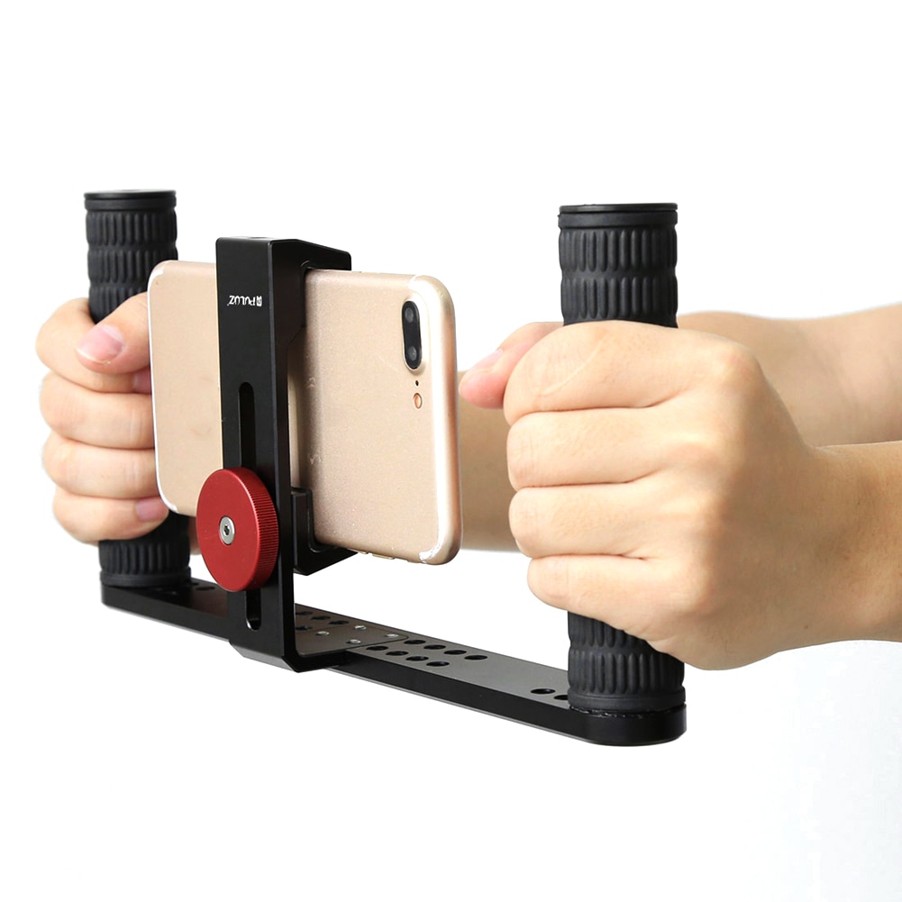 Puluz, dwuręczny stabilizator telefonu, regulowany stabilizator, podpórka robić telefonu, nagrywanie, robić iphone'a, smartfona xiaomi, huawei