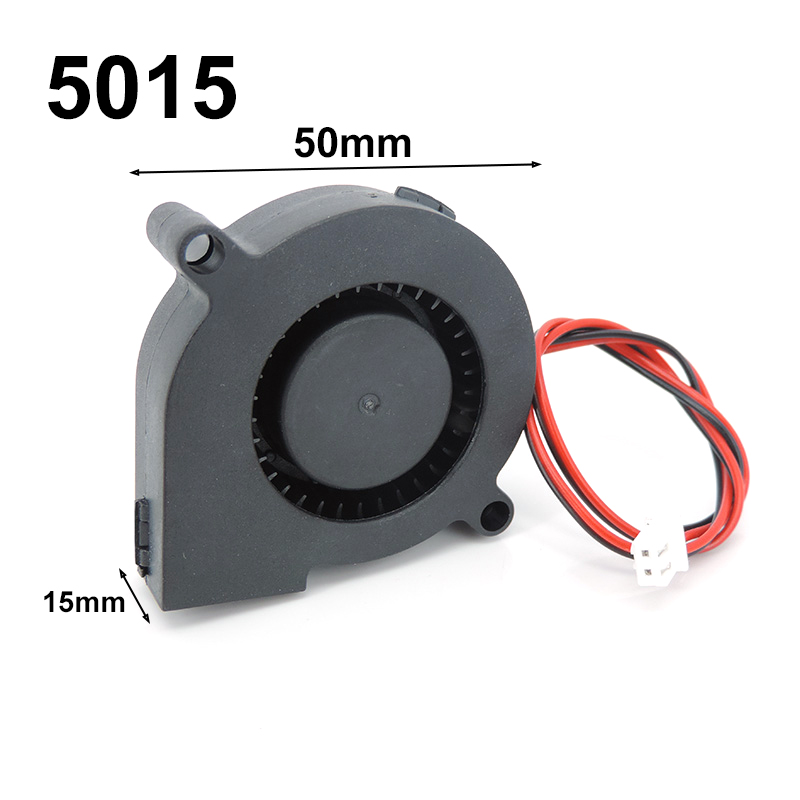 1 pz 4020/5015 ventilatore turbo ventola di raffreddamento senza spazzole DC 5 V e 12 V e 24 V stampante 3D con dispositivo di raffreddamento a filo a 2 spillo filo da 30 cm per J-testa: Oro / Fascio 3