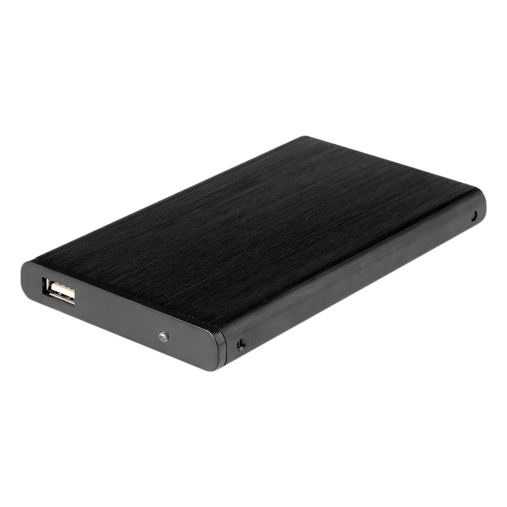 Portable 480Mbps USB 2.0 Mobile Hard Drive Disk Case Aluminum Alloy 10TB 2.5 inch SATA HDD SSD External Enclosure Box: Black