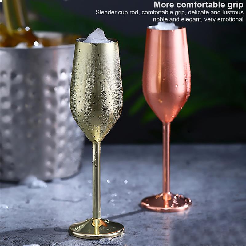 18Oz Roestvrij Staal Wijn Glas 220Ml Champagne Cup Metalen Cocktai Goblet Voor Bar Restaurant