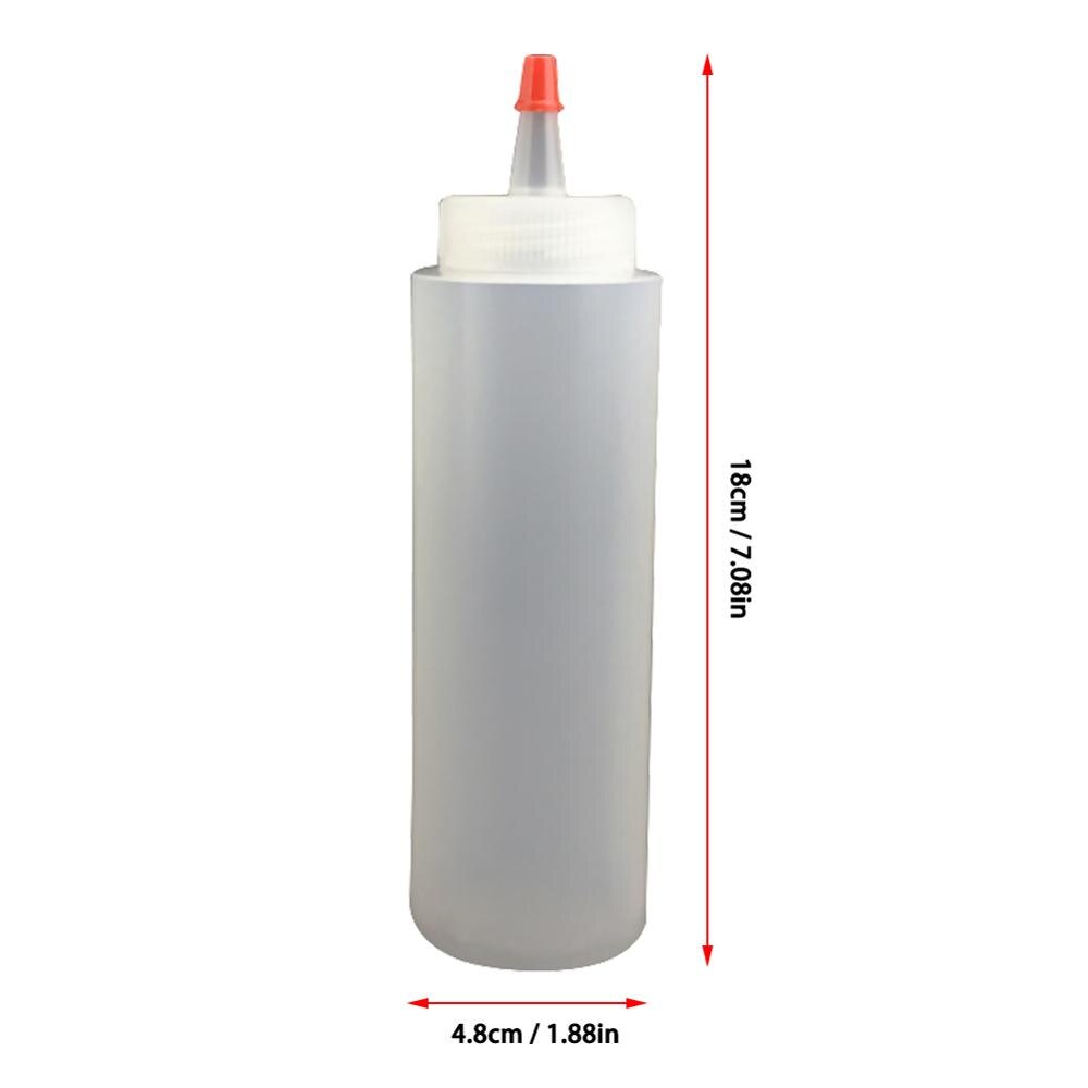 4PCS 250ml Plastic Needle-nosed Bottle With scale Squeeze Bottle With Leak-Proof Cap Sauce Bottle Salad Bottle Squeezable Bottle