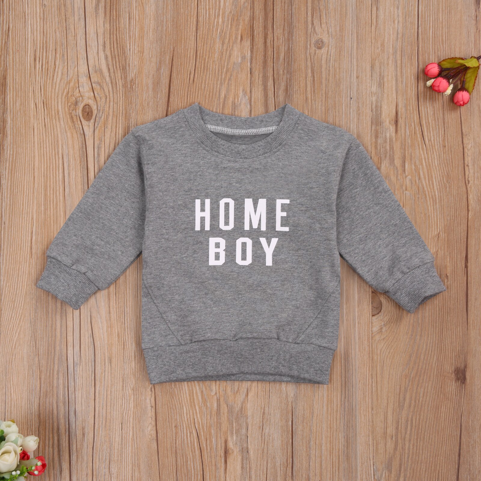 Focusnorm 0-6y herfst baby jongens meisjes sweatshirt tops letter print lange mouwen trui casual tops 2 kleuren