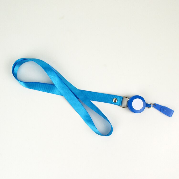 Infällbara nyckelband id-bricka hållare sjuksköterska badge hållare kreditkortshållare kawaii stationär nyckelring namnskylt korthållare: Himmelsblå