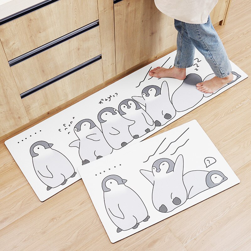 PU Leather Kitchen Floor Mat Oil-proof Long Kitchen Mat Home Environmental Protection Waterproof Anti-skid Fatigue Foot Mat: 09 / 45x75cm