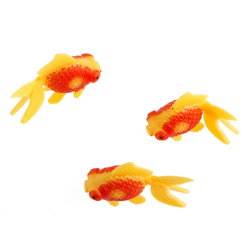 3Pc Aquarium Fish Tank Plastic Swimming Gold Fish Ornament Artificial Decoration
