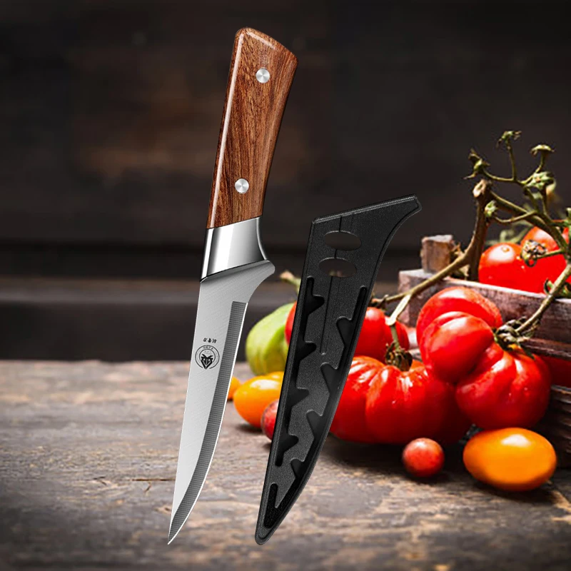 Japanese Knife Multifunction Butcher Knives BBQ Cutter Chef Knives Meat Fish Slicing VegetablesCutter Cleaver Knife: Red
