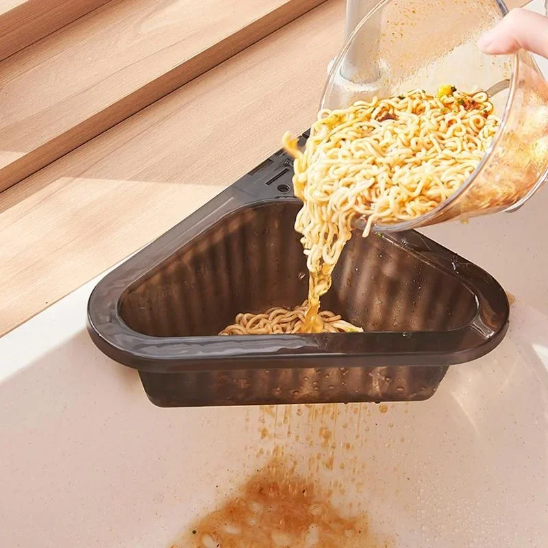 Kitchen Drain Basket Household Hangable Sink Rack Garbage Filter Drain Basket Kitchen Tools Mesh Strainer Baskets Sink Strainer: GRAY