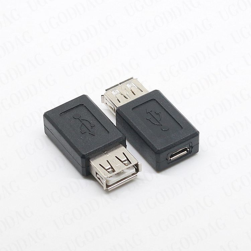 USB 2,0 tipo A hembra a Micro USB B hembra adaptador convertidor de enchufe USB 2,0 a conector Micro USB al por mayor