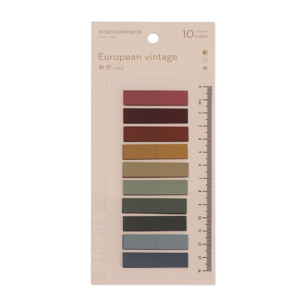 60/120/200pcs Solid Color Planner Stickers Index Bookmark Novelty Notes Memo Pad Loose-leaf Sticker Bookmark Page Sticker: 13