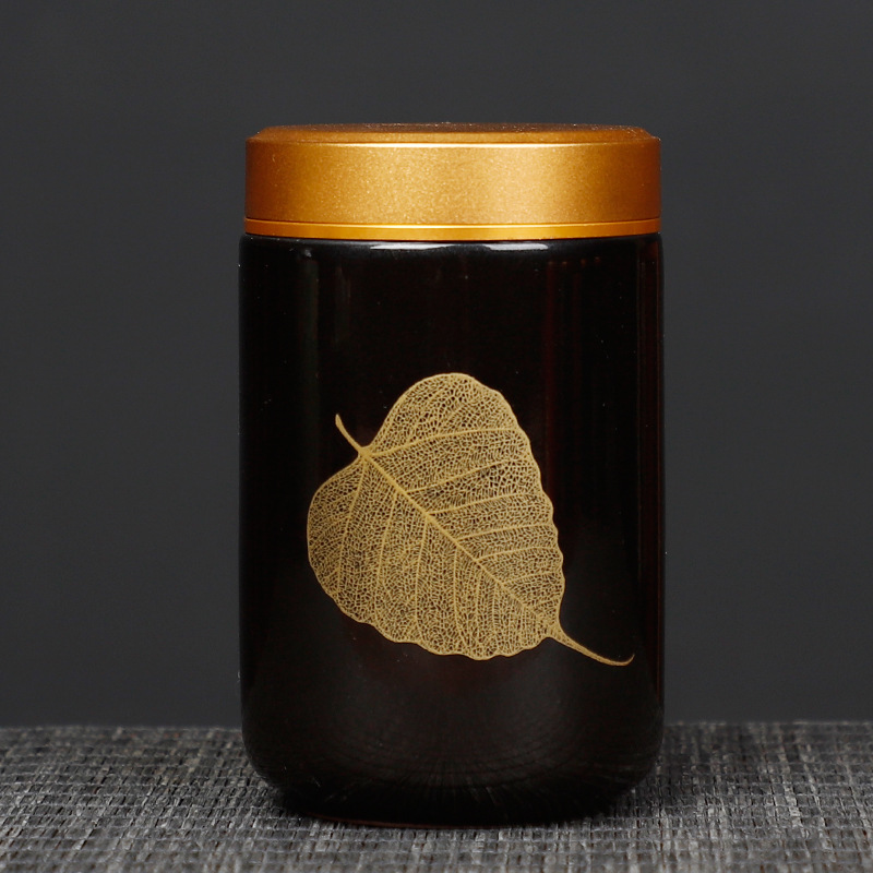Painted Mini Ceramic Storage Jar Exquisite Portable Travel Tea Pot Alloy Lid Sealed Candy Jar Storage Bottle Decoration: D