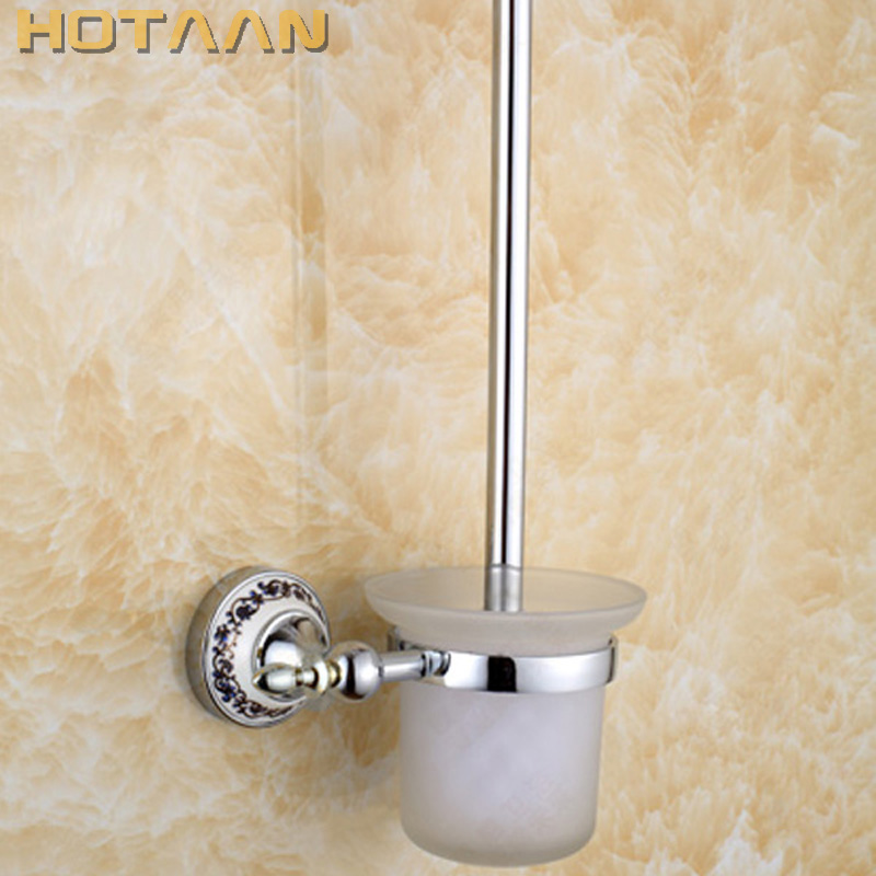 Wc Borstel Houder, Keramische Solid Brass Construction Base, Badkamer Accessoires YT-11812