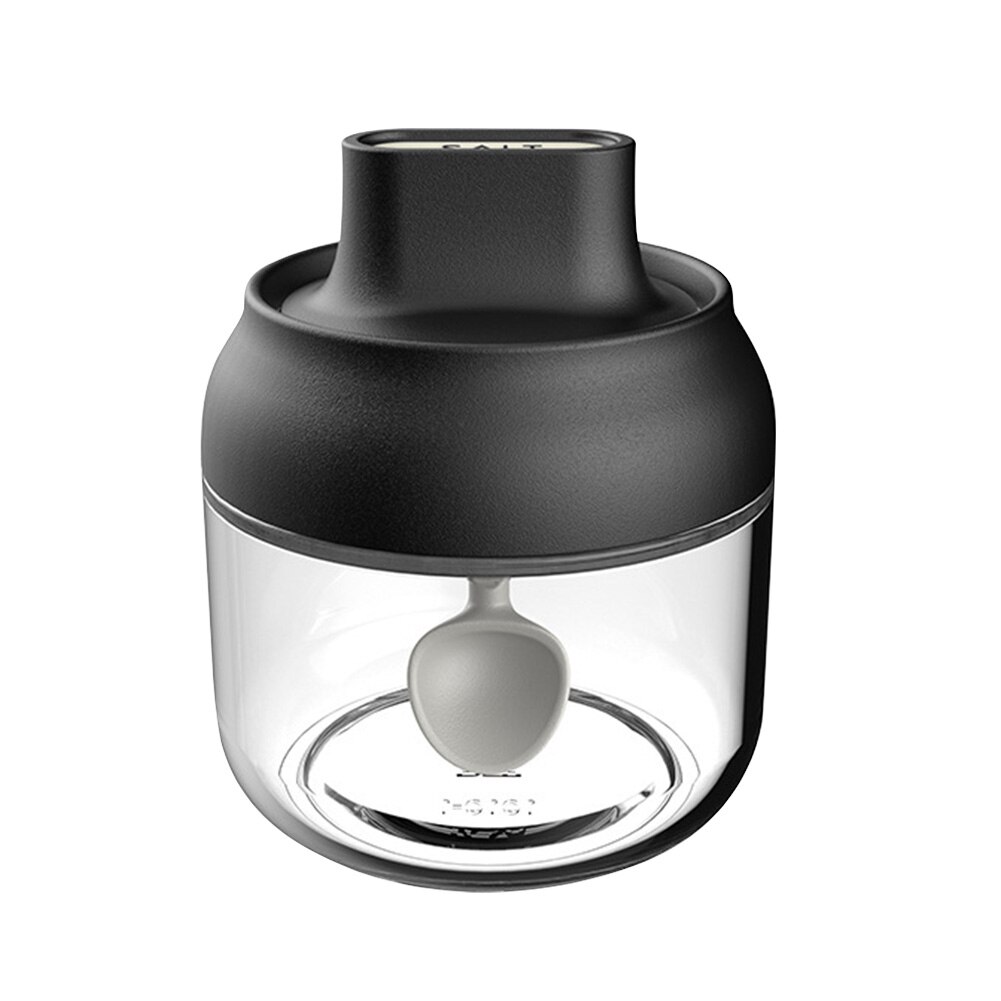 260ml szklany pojemnik na przyprawy przyprawy słoiki pojemniki olej miód sól pojemnik na przyprawy przyprawa butelka z łyżeczką/pędzlem: czarny Castor