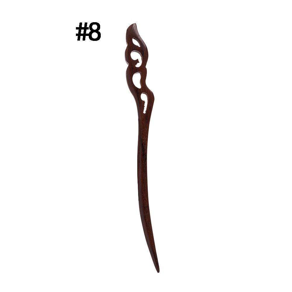 1Pcs Retro Haar Chopstick Vrouwen Onzichtbare Haar Pin Vintage Handgemaakte Gesneden Hout Haarspelden Hair Styling Tool Accessoires Chic: 08