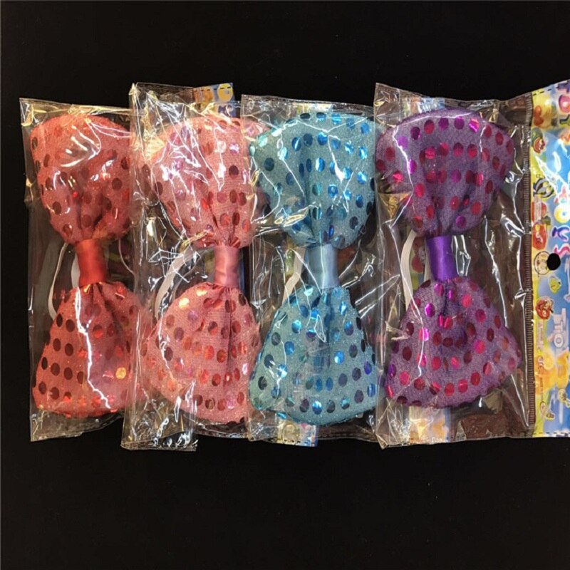 Mens Ties Boys Bowtie LED Flashing Light Up Sequin Necktie Christmas Party Club Bar Women Bow Tie Wedding