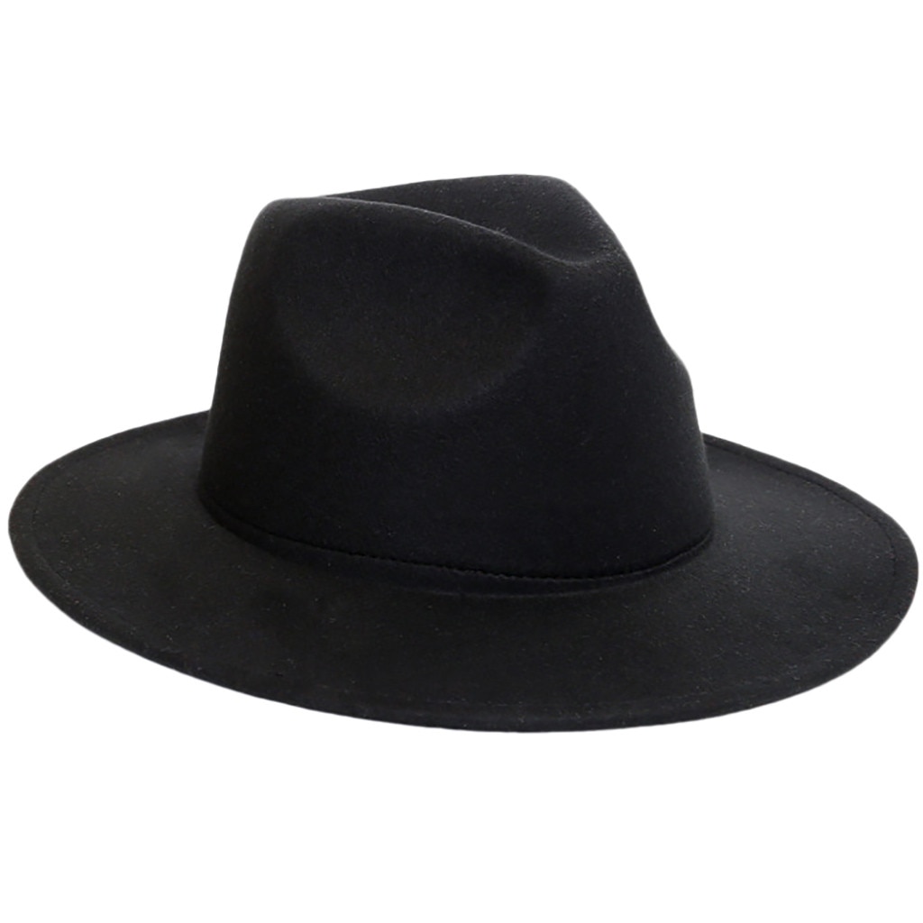 Fedora hat uldbåd flad hat til dames filt bred rand fedora hatte dame chapeu de feltro bowler gambler top karneval hat