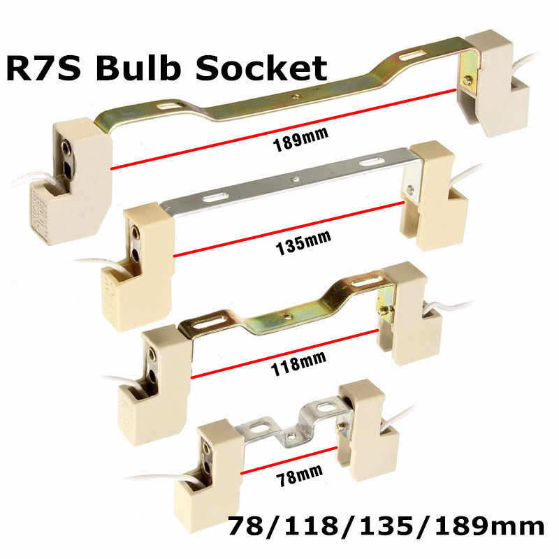 78/118/189mm r7s flom halogen lyspære keramisk lampe sokkel holder adapter fatning  r7s lampeholdere scene lys holder  x1 keramikk