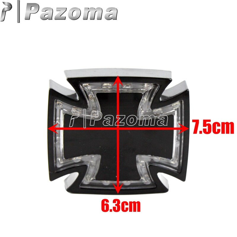 Vredesteken Overwinning Schaar Hand Led-achterlicht Custom Vintage Achterrem Kentekenverlichting Voor Harley Chopper Cafe Racer: black cross