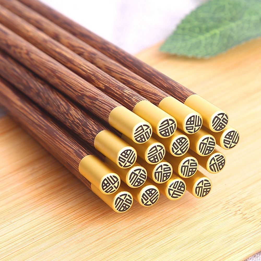 Handmade Natural Mahogany Wenge Wood Sushi Chopsticks Set Value Sushi Chinese Style Household Wooden Chopsticks