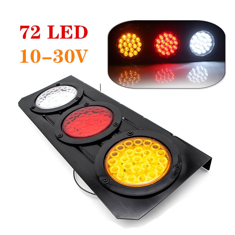 10-30V 72 Led Rear Tail Light Tray Back Ute Trailer Truck Boat Reverse Indicator Stop Lamp Taillight Red Amber White Waterproof