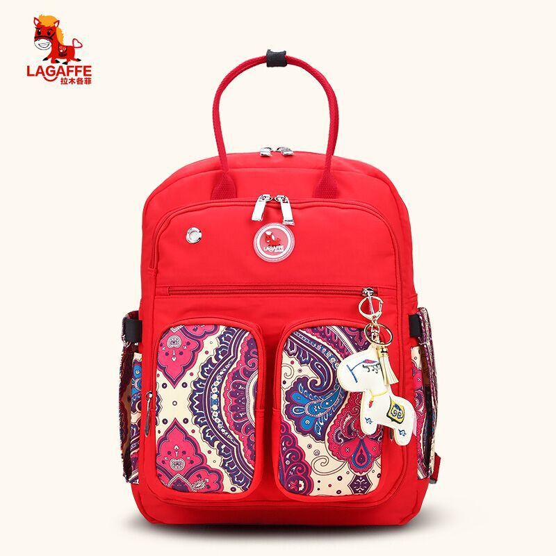 maternité sac à couches grande capacité Nappy sac voyage sac à dos sac d'allaitement pour bébé soins maman femmes sac de: Red