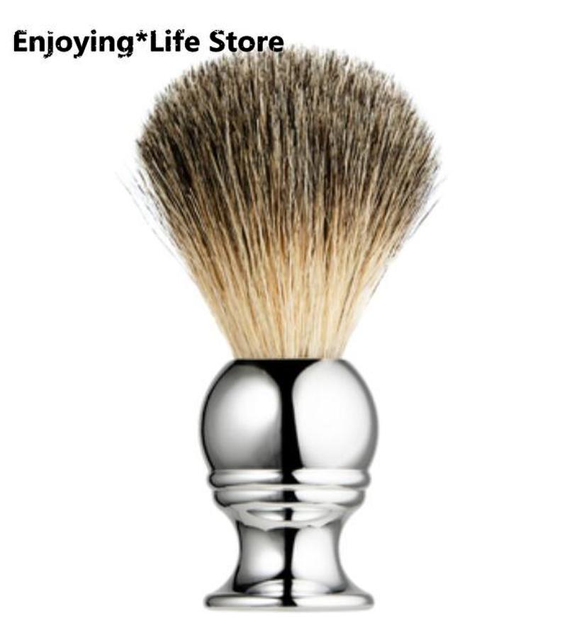 Rustfritt stål barbersett herre barberhøvel barberbørste stativ og hvit såpeskål barberhøvel holder barbermaskin holder