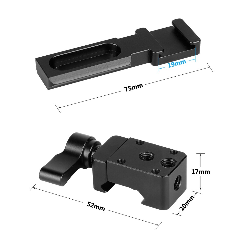 Hdrig Swat Rail Klem &amp; Koude Schoen Met Nato Rail Adapter &amp; 1/4 Schroef Voor Camera Kooi En Handgrepen