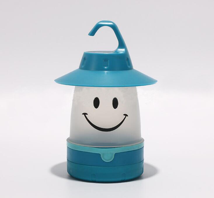 Moving Table Lamp for Party Indoor Outdoor , Smile lantern Smile Face Portable LED Night Light: Blue