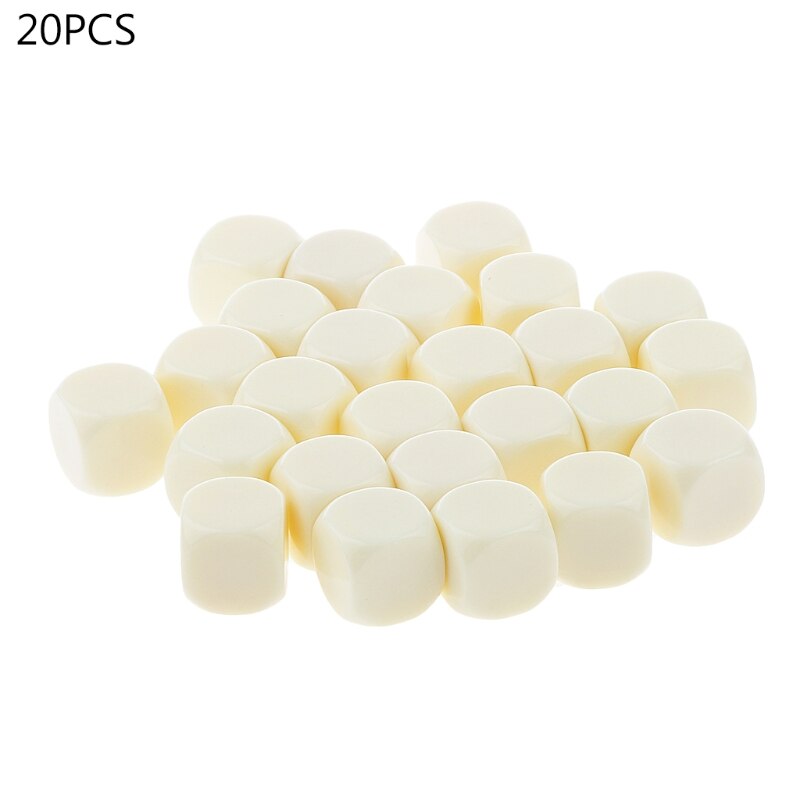 20 stücke 16mm Würfel Filetiert Ecke leer Würfel 6 Seitige DIY Engravable Lehre Würfel W0YB: BG