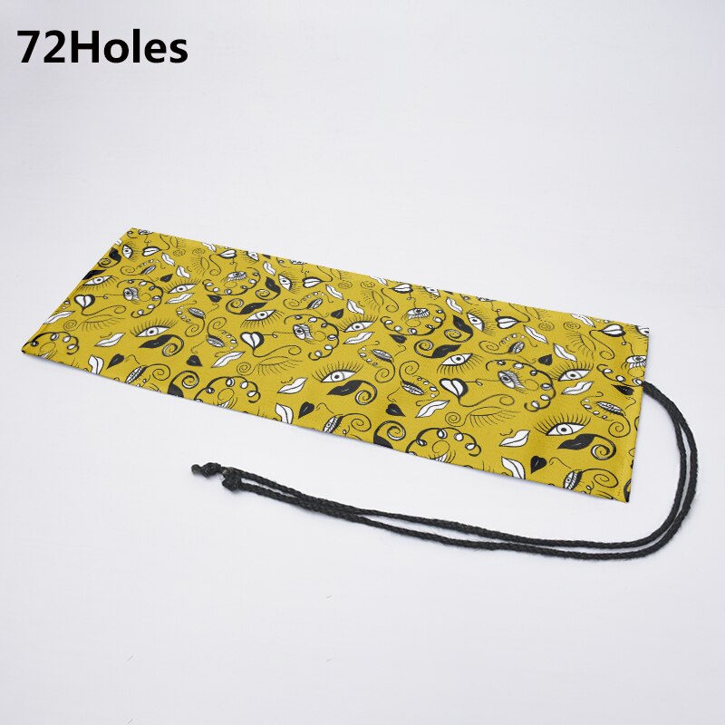 Estuche de lona con 12/24/36/48/72 agujeros, bolsa de almacenamiento de papelería escolar, estampado a la , para lápices, rollo de bolígrafo, cortina Unisex: 72K-4