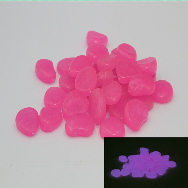 100 stuks lichtgevende stenen voor tuinpaden, aquariumstenen voor decoratie van vissenkommen, lichtgevende tuindecoratie in het donker: Roos