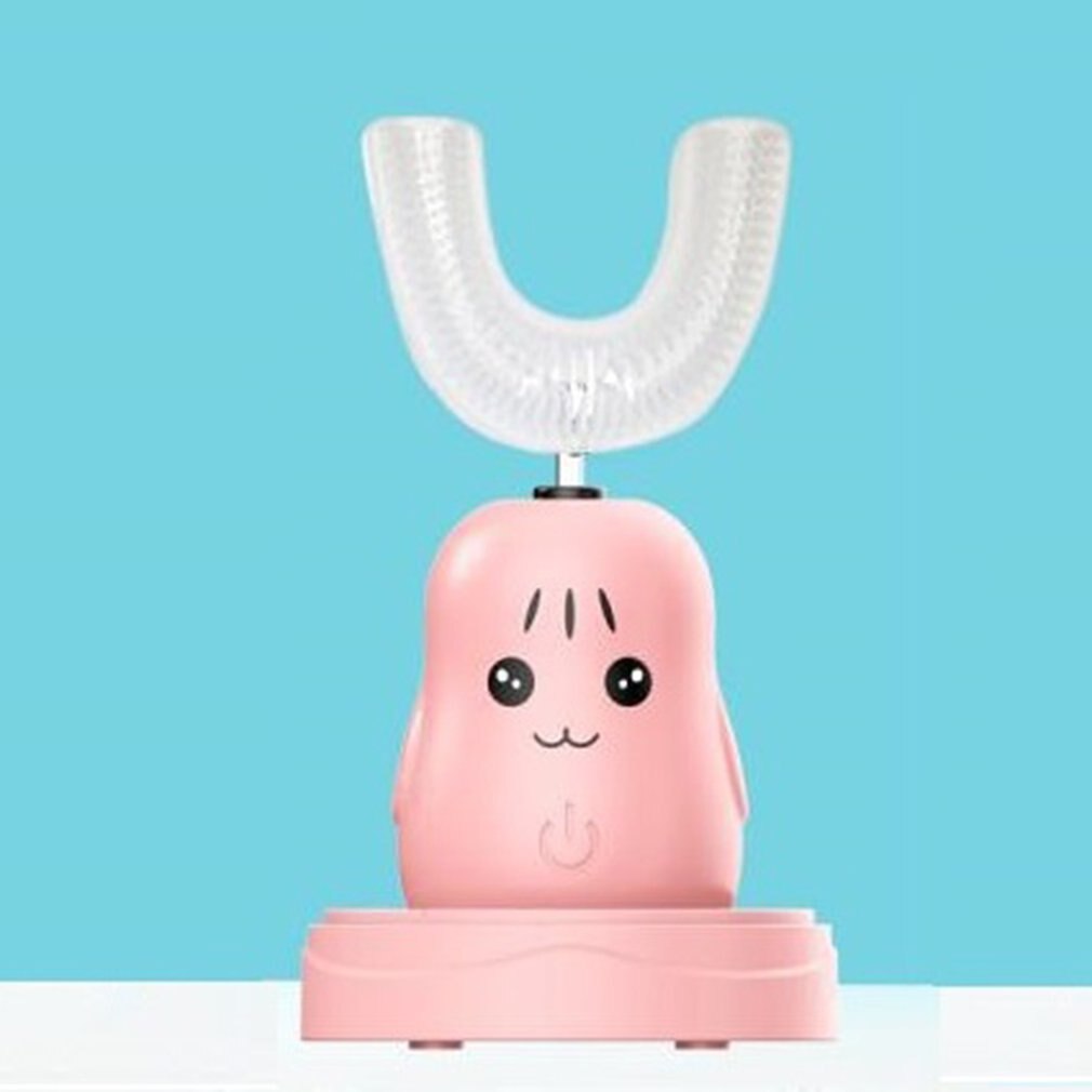 Kinderen Elektrische Tandenborstel U-vormige 360 Graden Automatische Opladen Geluid Wave Smart Magnetische Opladen Tandenborstel