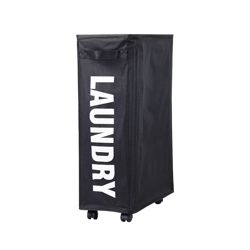 Foldable Laundry Basket with Wheels Dirty Clothes Storage Basket Bathroom Laundry Hamper Household Laundri Hamper Toy Storage: Black   laundri bag
