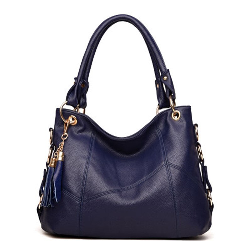 Vrouwen Tas Mode Toevallige Vrouwen Lederen Handtassen Luxe Schoudertassen Tassen Voor Vrouwen: deep blue