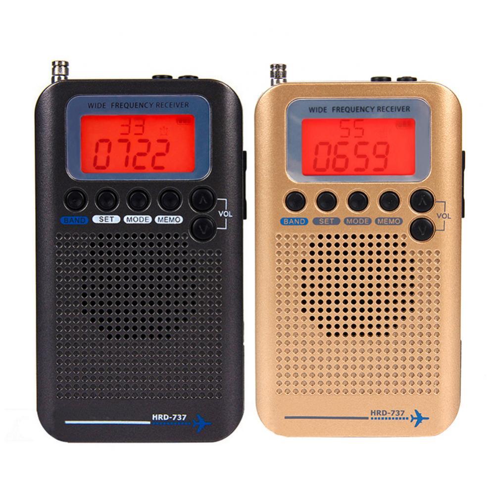 HRD-737 Aircraft Full Band Radio Portable Digital Display Radio FM/AM/SW/CB/Air/VHF Receiver World Band Stereo Radio Receiver