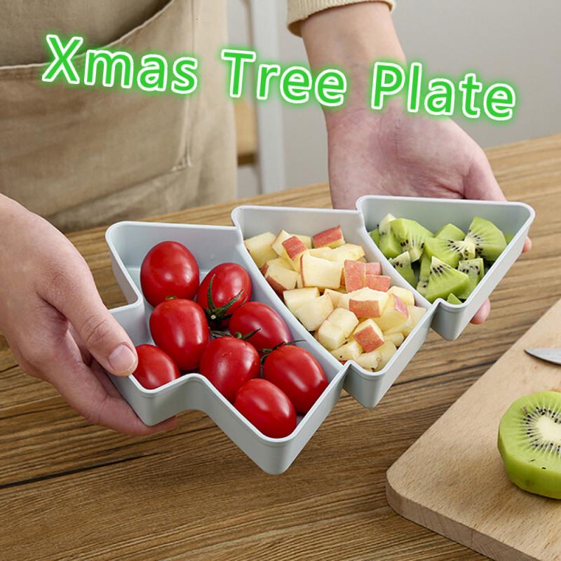 4 farben Weihnachten Baum Platten Weihnachten Baum bilden Platten Samen Nüsse Trocken Früchte Lagerung Kasten Tablett Weihnachten Geschirr Decro Für hause