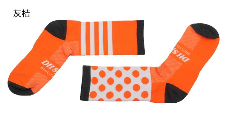Sykkelsokker  (3 par/parti) dh sports /dh013 nylon herre dame sportssokker basketball utendørs tursokker: Oransje / M 34-39