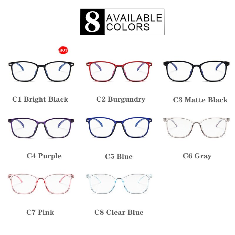 KOTTDO Square Plastic Glasses Frames Women Men Clear Transparent Computer Black Eyeglasses Frames Vintage Retro Optical Eyewear