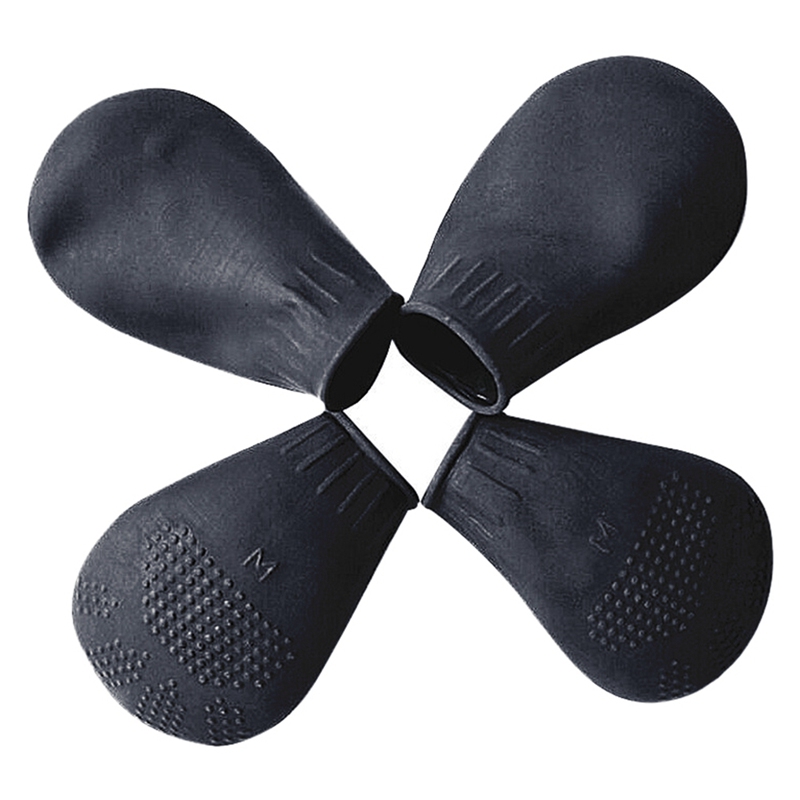 Huisdier Rubber Laarzen Sokken Voet Cover Waterdichte Regen Schoenen Antislip Outdoor Puppies Multcolor Schoenen Pet Poot Protectors Pak van 4pcs: Black / S
