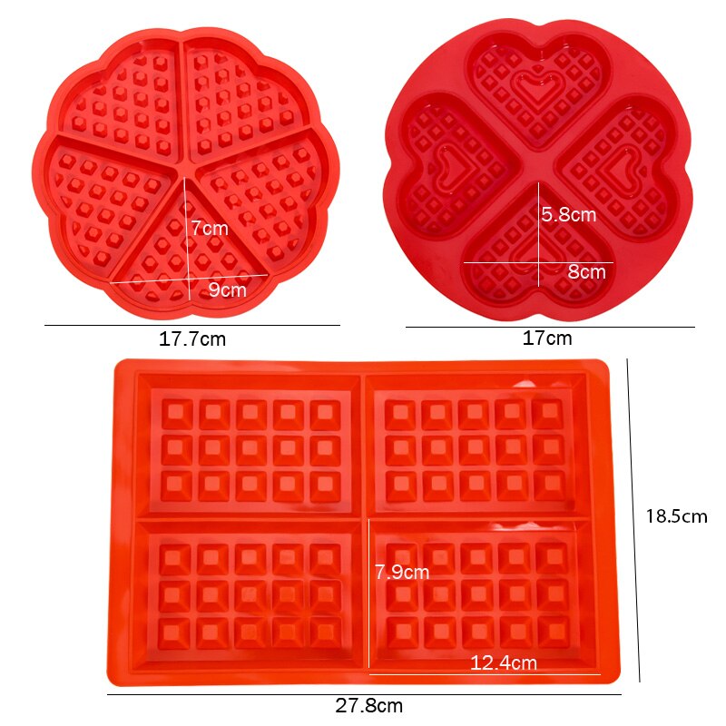 Fais Du-molde de silicona para gofres, herramientas para hornear, en forma de corazón, accesorios de cocina antiadherentes para hornear, DIY