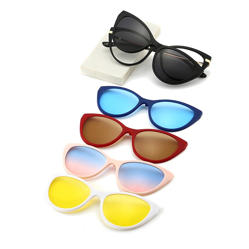 ZARIA CATEYE BLACK POLARIZED SUNGLASSES