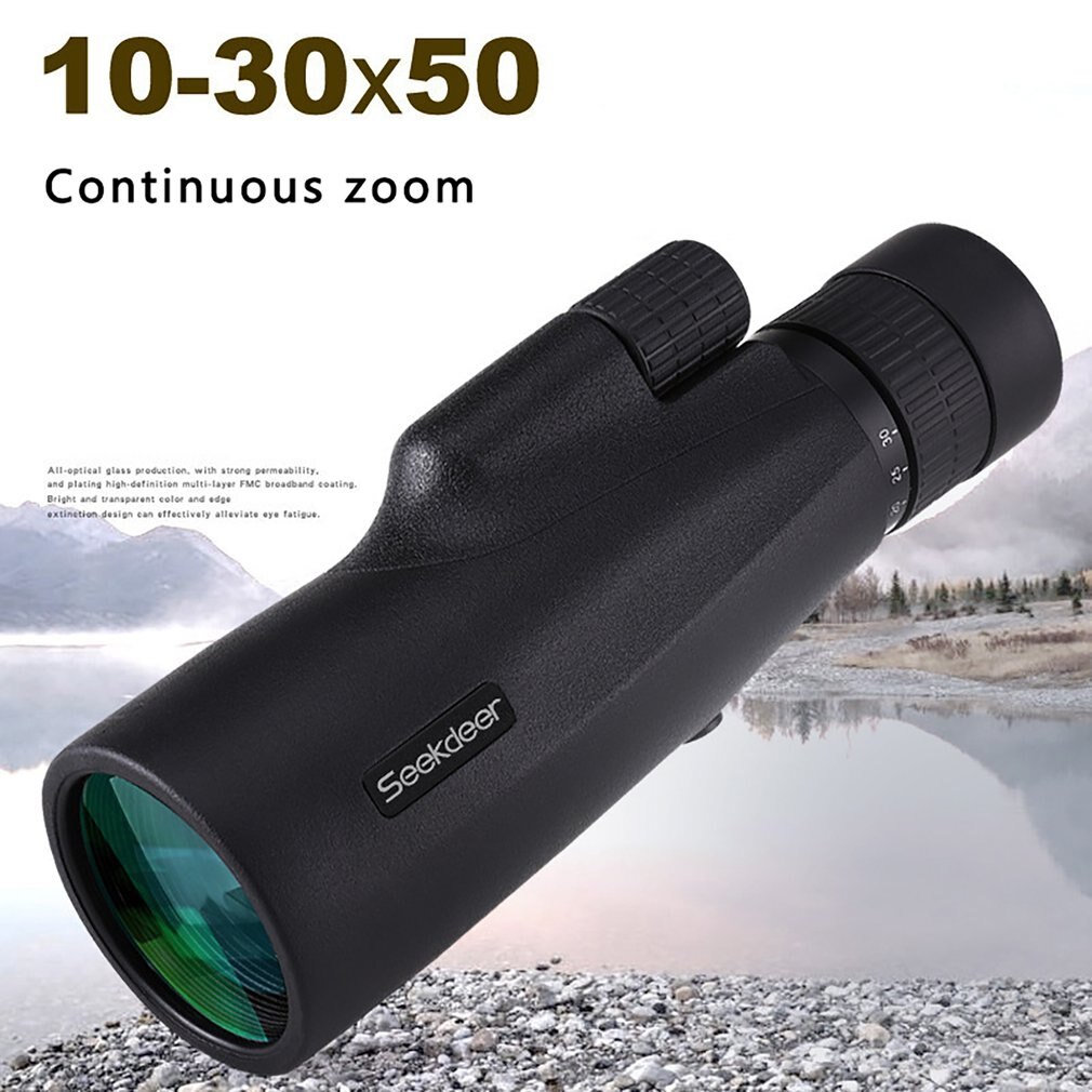 10-30 × 50 Krachtige Enkele Cilinder Lange Afstand Zoom Pocket Telescoop Met 22Mm Groothoek Grote Oculair