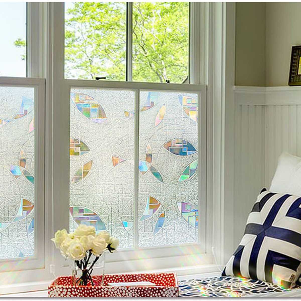3D Crystal Tinted No Glue Static Window Film Anti-UV Rainbow Films for Stained Glass Self-Adhesive Films Sticker Glas Bathroom