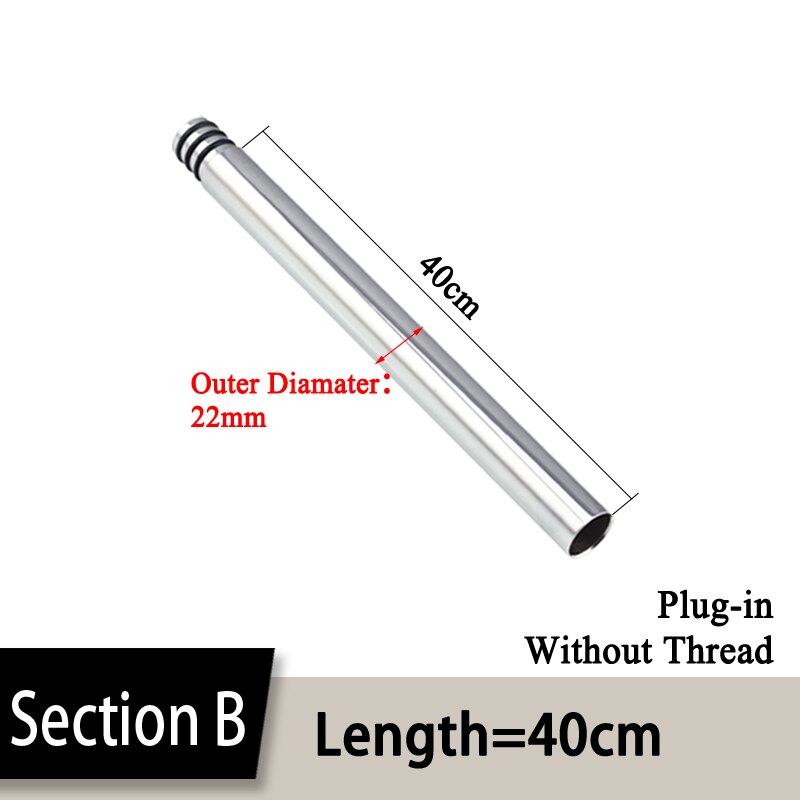 24mm/22mm/20mm 30/40cm Kupfer Überzug/Schwarz Dusche Verlängerung Stange ohne gewinde erhöaufgehängt dusche rohr verlängern Verlängerung rohr: B-Länge40cm